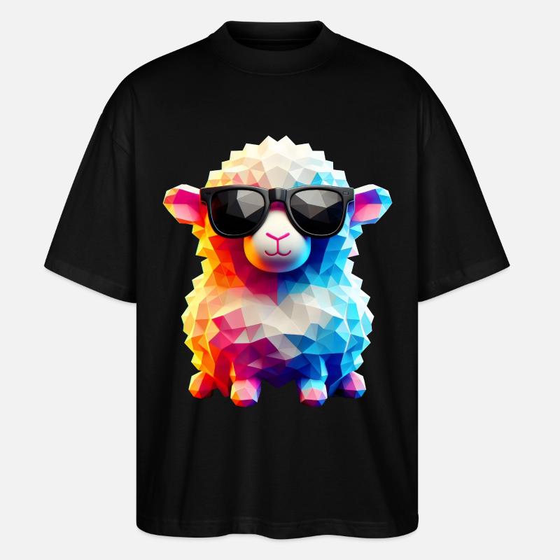 Coole Lammfell-Sonnenbrille - Stanley/Stella Oversized Unisex Bio T-Shirt Blaster 2.0 - Schwarz