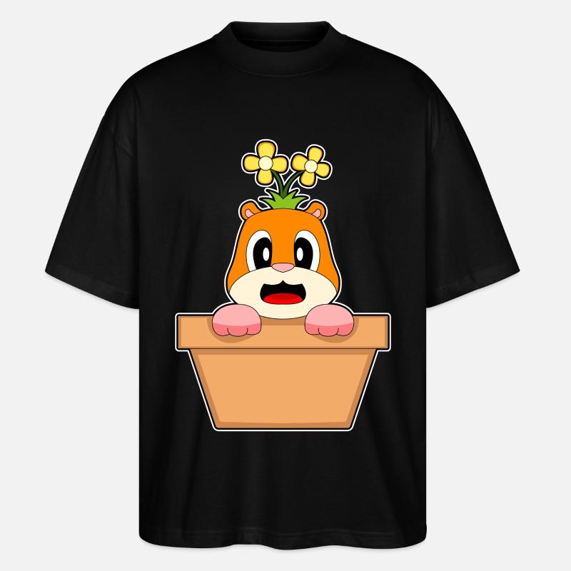 Fleur de hamster - T-shirt bio Blaster 2.0 coupe oversize Stanley/Stella Unisexe - noir