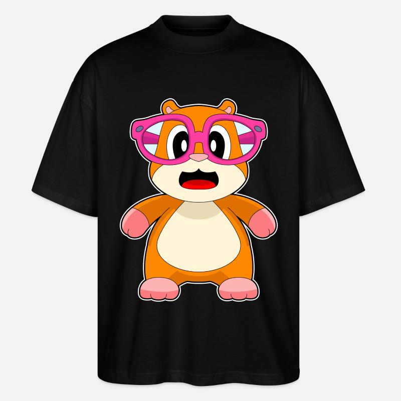 Hamster Brille - Stanley/Stella Oversized Unisex Bio T-Shirt Blaster 2.0 - Schwarz