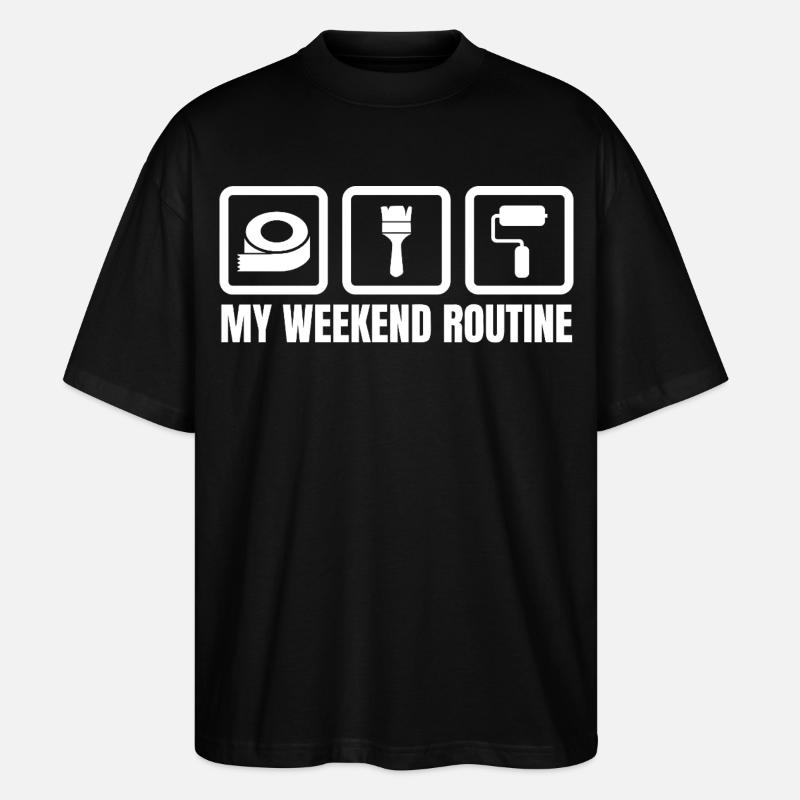 Ma routine du week-end - T-shirt bio Blaster 2.0 coupe oversize Stanley/Stella Unisexe - noir