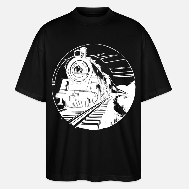 Eisenbahn Grafik - Stanley/Stella Oversized Unisex Bio T-Shirt Blaster 2.0 - Schwarz