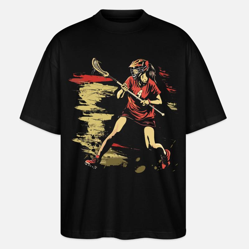 Oldschool Lacrosse Mädchen - Stanley/Stella Oversized Unisex Bio T-Shirt Blaster 2.0 - Schwarz
