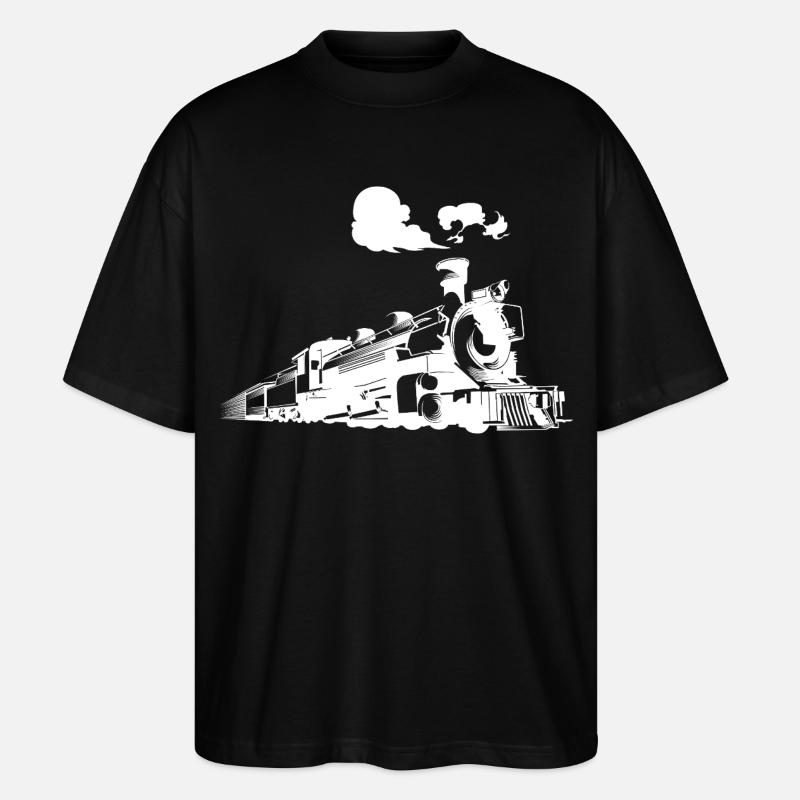 Dampflokomotive - Stanley/Stella Oversized Unisex Bio T-Shirt Blaster 2.0 - Schwarz