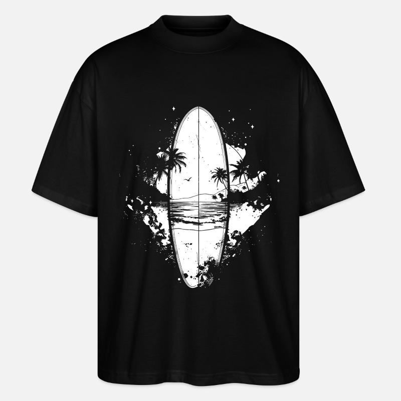 Surfbrett Skizze - Stanley/Stella Oversized Unisex Bio T-Shirt Blaster 2.0 - Schwarz