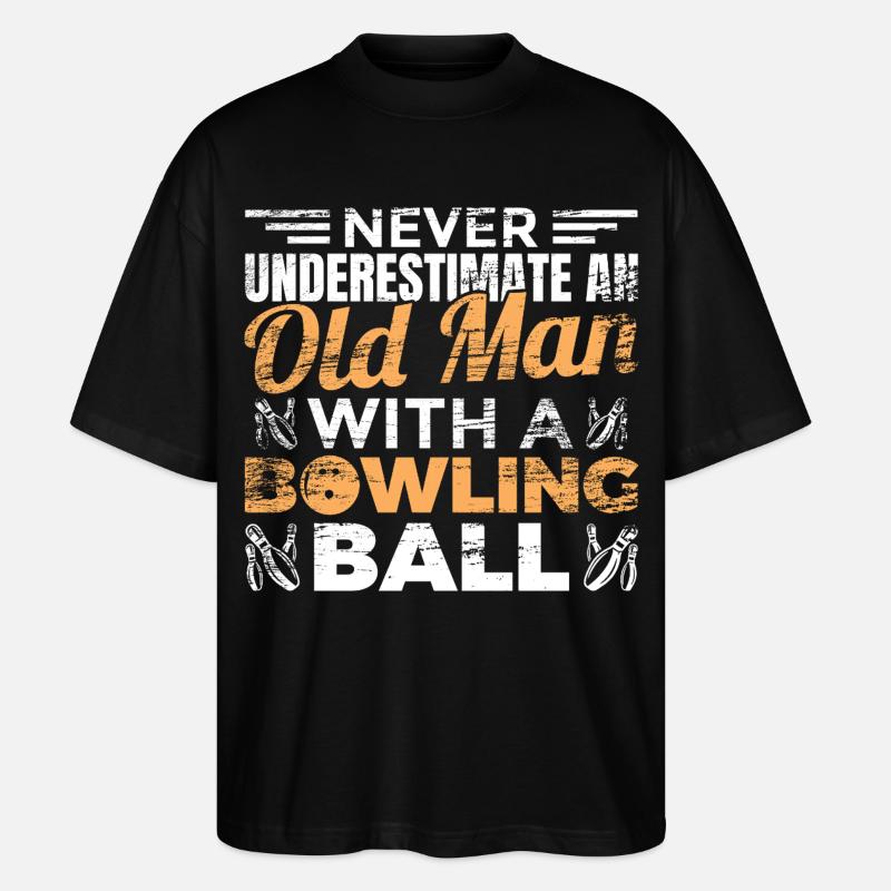 Bowling Großvater - Stanley/Stella Oversized Unisex Bio T-Shirt Blaster 2.0 - Schwarz
