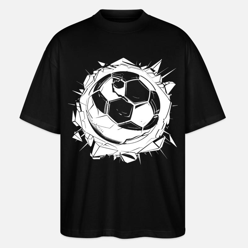 Fußball Zeichnung - Stanley/Stella Oversized Unisex Bio T-Shirt Blaster 2.0 - Schwarz