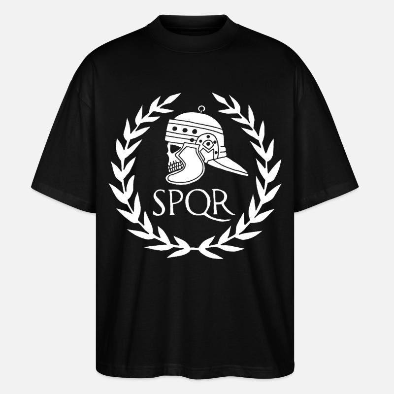 Empire romain et crâne blanc - T-shirt bio Blaster 2.0 coupe oversize Stanley/Stella Unisexe - noir