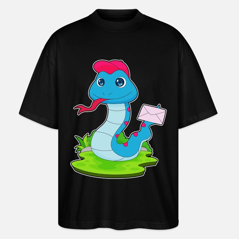 Lettre de serpent - T-shirt bio Blaster 2.0 coupe oversize Stanley/Stella Unisexe - noir