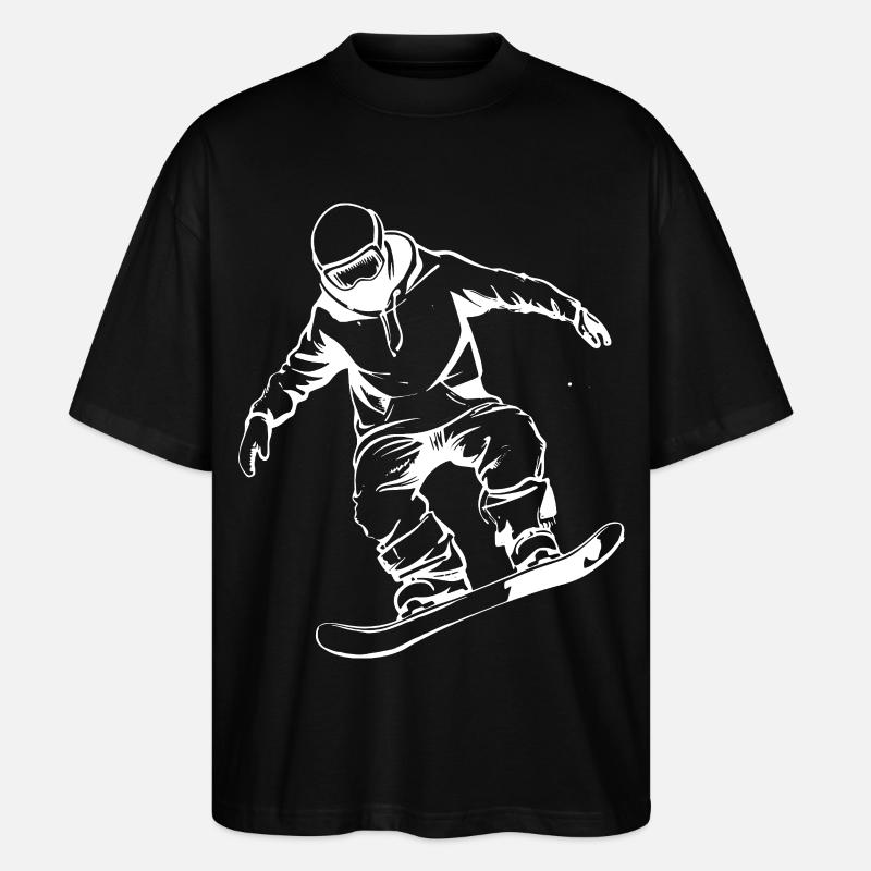 Dessin de snowboarder - T-shirt bio Blaster 2.0 coupe oversize Stanley/Stella Unisexe - noir