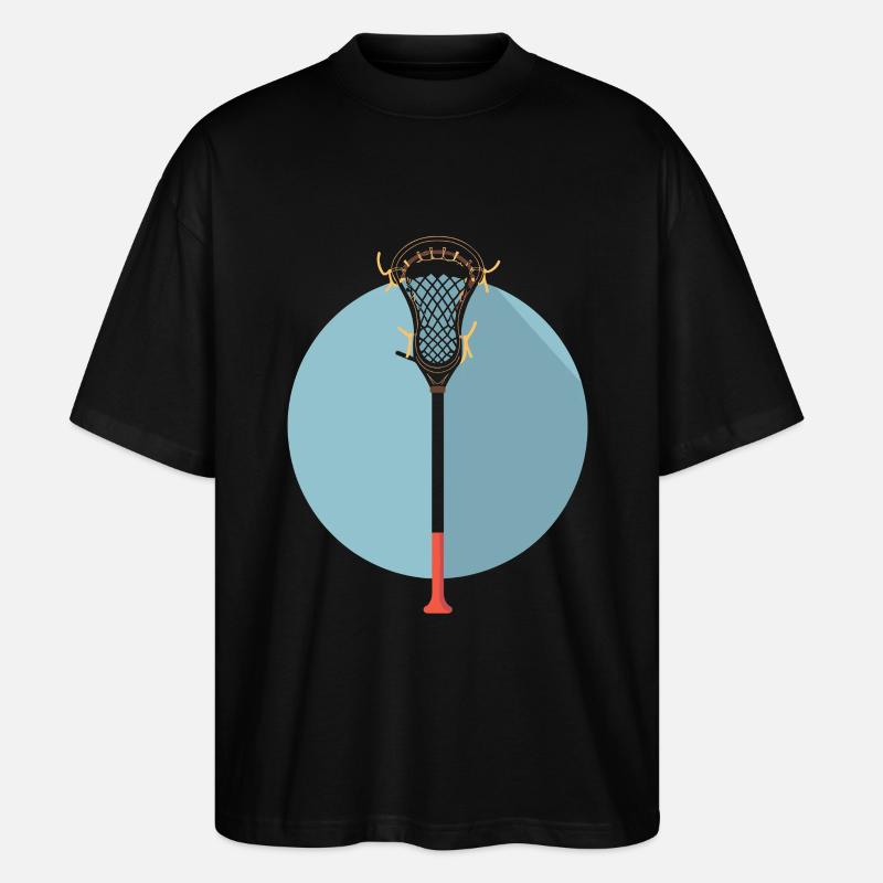 Lacrosse Schläger Grafik - Stanley/Stella Oversized Unisex Bio T-Shirt Blaster 2.0 - Schwarz