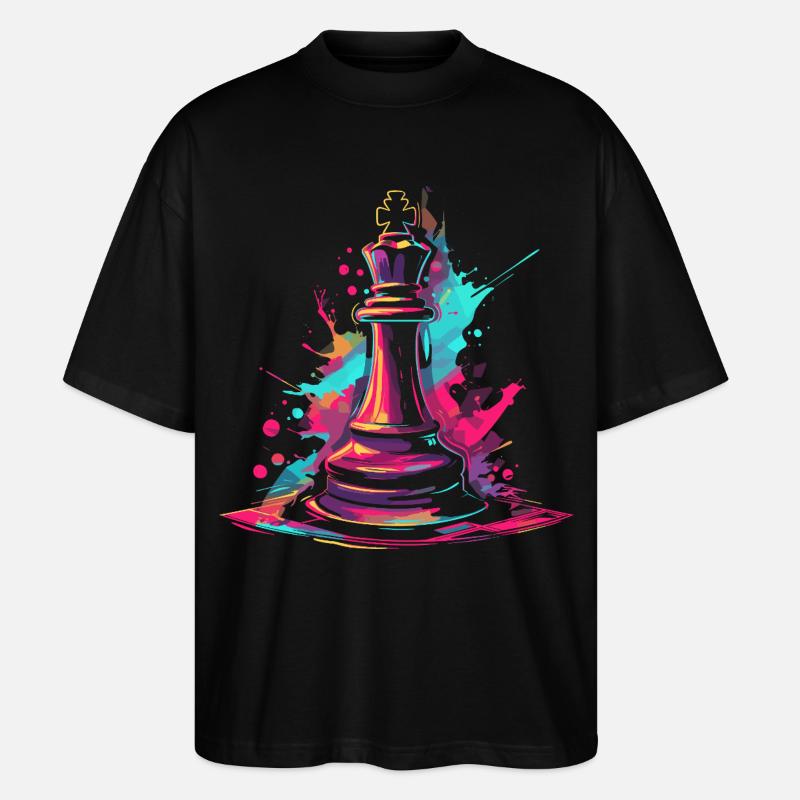 Graffiti d’échecs - T-shirt bio Blaster 2.0 coupe oversize Stanley/Stella Unisexe - noir