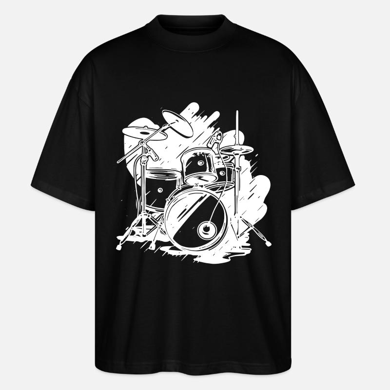 Schlagzeug Grafik - Stanley/Stella Oversized Unisex Bio T-Shirt Blaster 2.0 - Schwarz