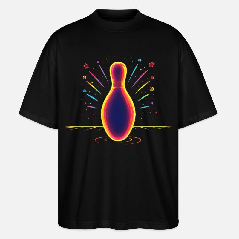 Bowling Synthwave - Stanley/Stella Oversized Unisex Bio T-Shirt Blaster 2.0 - Schwarz