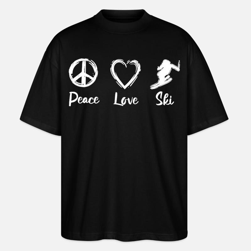 Peace Love Ski - Stanley/Stella Oversized Unisex Bio T-Shirt Blaster 2.0 - Schwarz