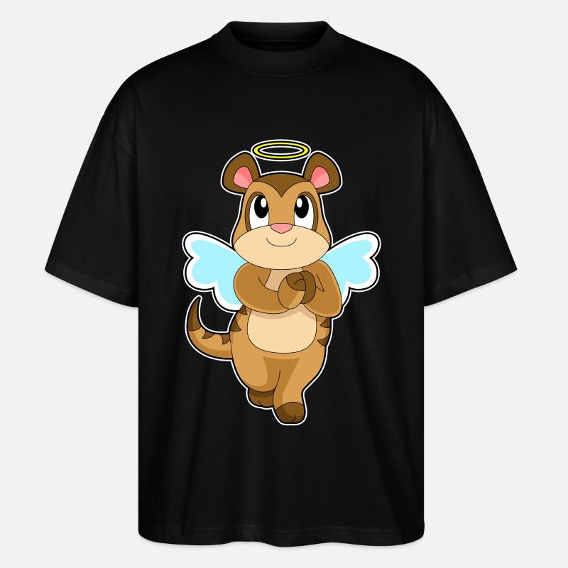 Ailes d’ange suricate - T-shirt bio Blaster 2.0 coupe oversize Stanley/Stella Unisexe - noir