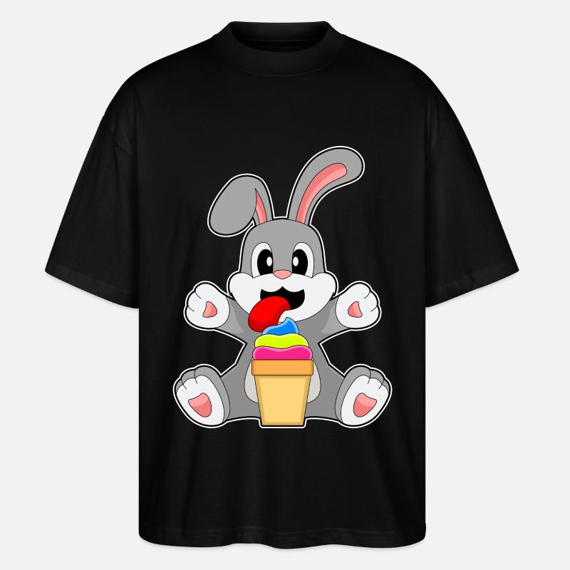Hase Eisbecher - Stanley/Stella Oversized Unisex Bio T-Shirt Blaster 2.0 - Schwarz