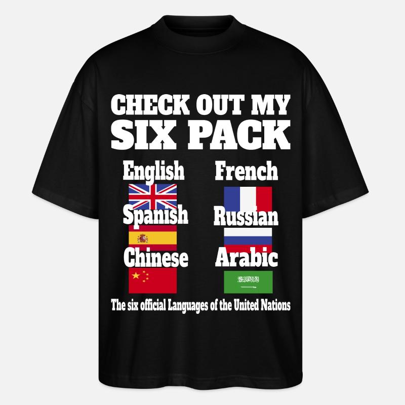 Sprachen Sixpack - Stanley/Stella Oversized Unisex Bio T-Shirt Blaster 2.0 - Schwarz