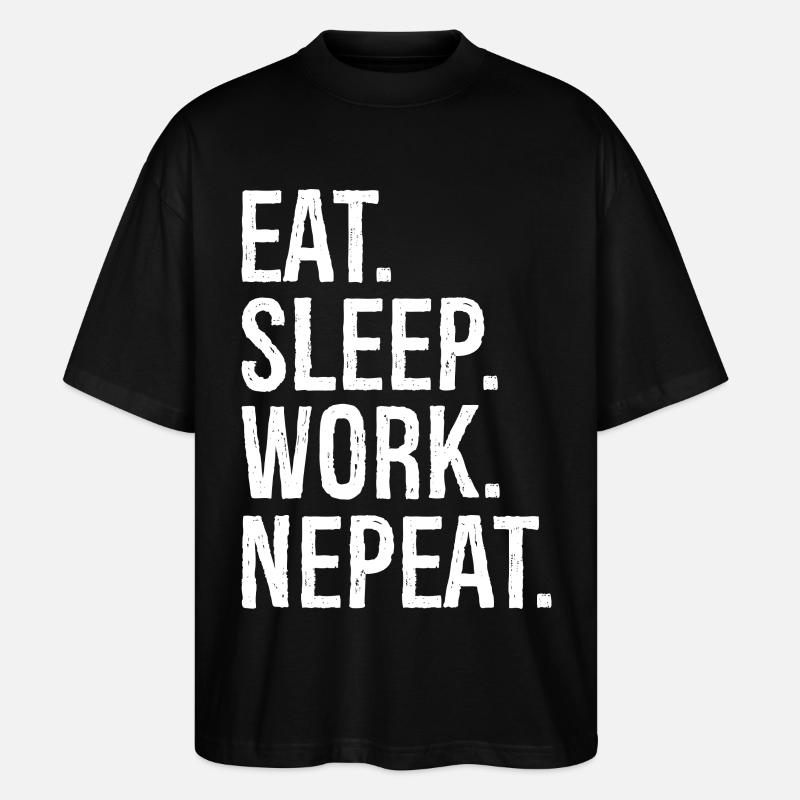 Manger Dormir Travail Nepeat - T-shirt bio Blaster 2.0 coupe oversize Stanley/Stella Unisexe - noir