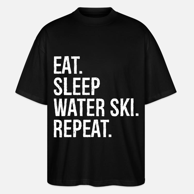 Manger dormir Ski nautique Répéter - T-shirt bio Blaster 2.0 coupe oversize Stanley/Stella Unisexe - noir