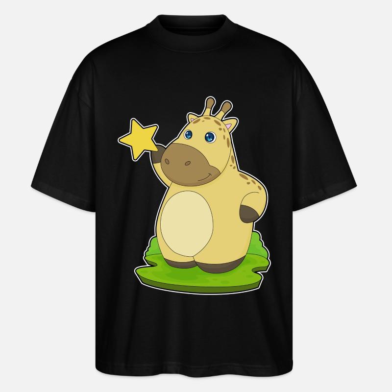 Giraffe Star - Stanley/Stella Oversized Unisex Organic T-shirt Blaster 2.0 - black