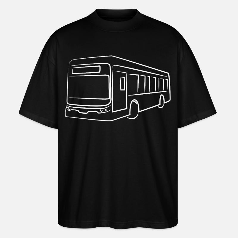 Bus Strichzeichnung - Stanley/Stella Oversized Unisex Bio T-Shirt Blaster 2.0 - Schwarz