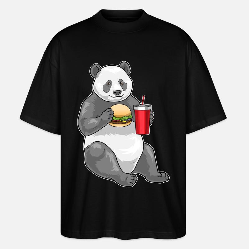 Panda Cheeseburger - Stanley/Stella Oversized Unisex Bio T-Shirt Blaster 2.0 - Schwarz