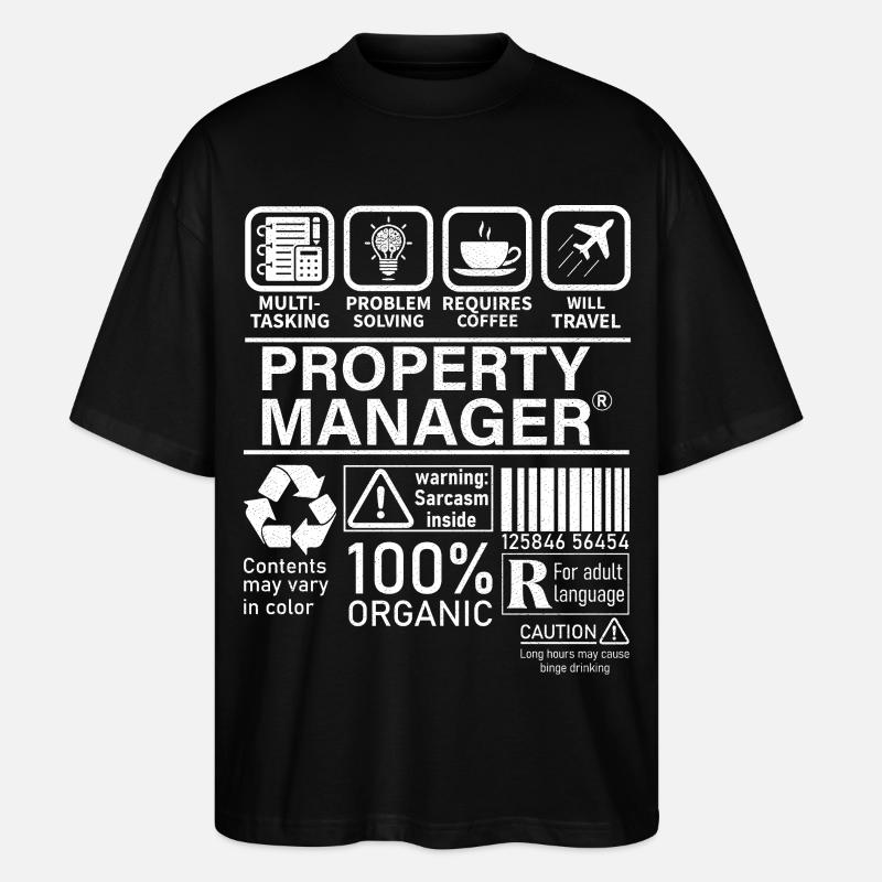 Property Manager Multi Tasking Problem Solving - Stanley/Stella Oversized Unisex Organic T-shirt Blaster 2.0 - black