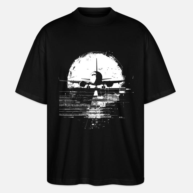 Passagierflugzeug - Stanley/Stella Oversized Unisex Bio T-Shirt Blaster 2.0 - Schwarz
