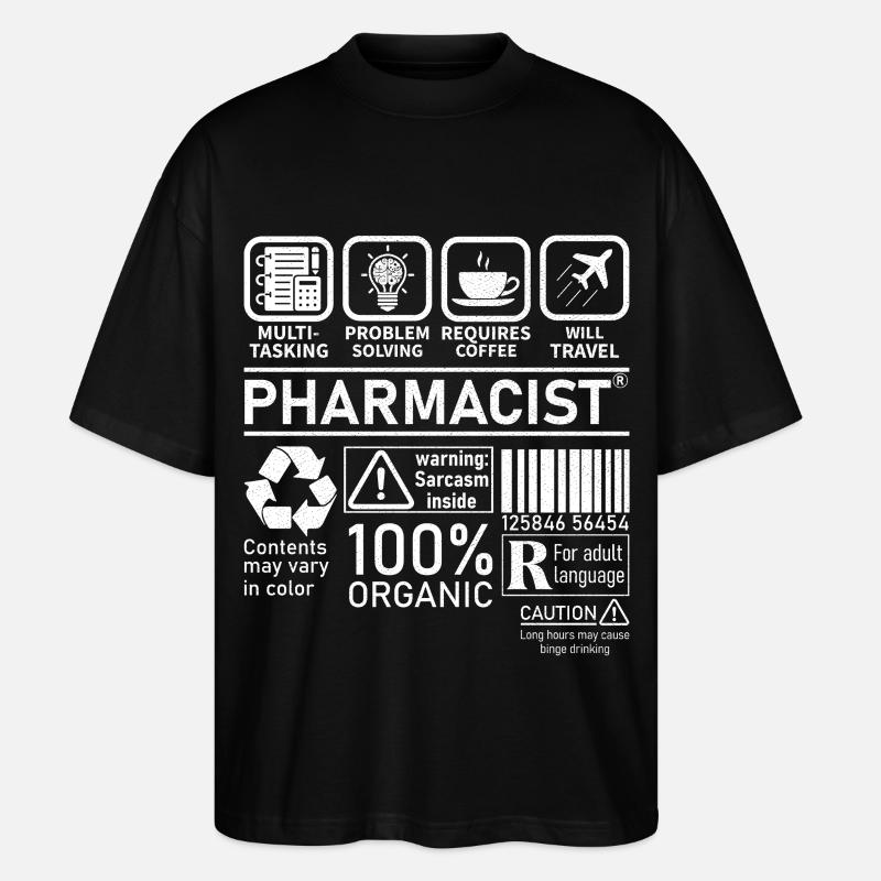 Pharmacist multi tasking problem solving - Stanley/Stella Oversized Unisex Bio T-Shirt Blaster 2.0 - Schwarz