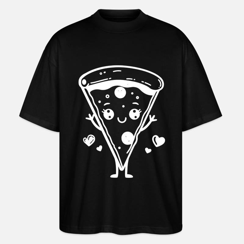 Pizza Comic Stil - Stanley/Stella Oversized Unisex Bio T-Shirt Blaster 2.0 - Schwarz