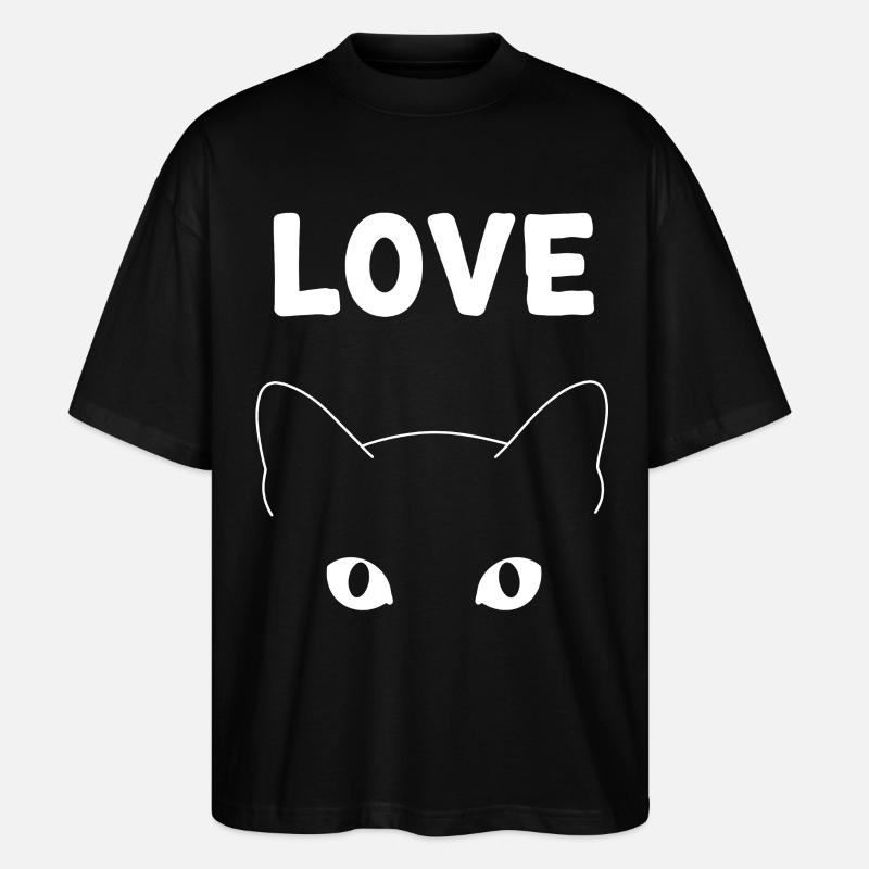 Love Chat: Katzenhafte Süße - Stanley/Stella Oversized Unisex Bio T-Shirt Blaster 2.0 - Schwarz