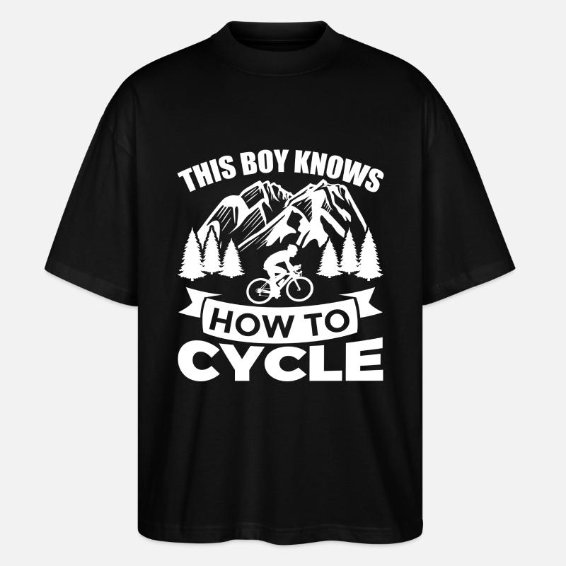 Fahrradfahrer Junge - Stanley/Stella Oversized Unisex Bio T-Shirt Blaster 2.0 - Schwarz