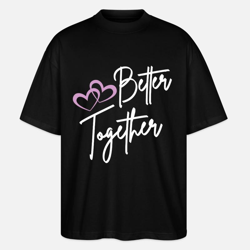 Better Together Script Hearts - T-shirt bio Blaster 2.0 coupe oversize Stanley/Stella Unisexe - noir