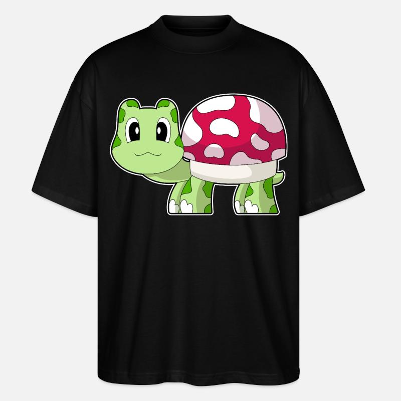 Turtle Mushroom - Stanley/Stella Oversized Unisex Organic T-shirt Blaster 2.0 - black