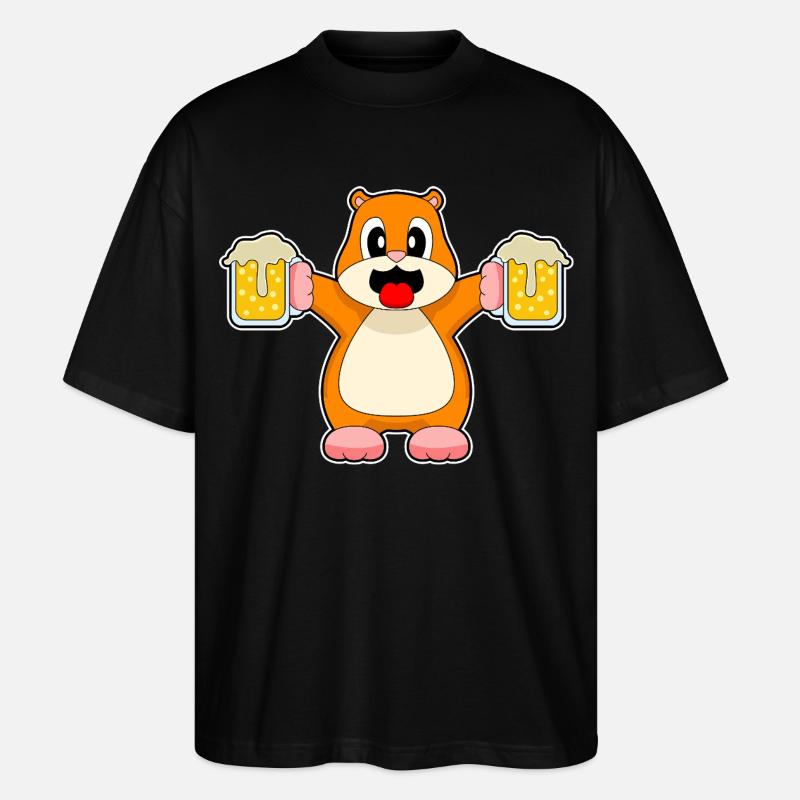 Bière de hamster - T-shirt bio Blaster 2.0 coupe oversize Stanley/Stella Unisexe - noir