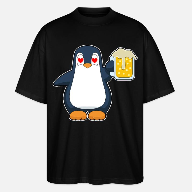 Bière Pingouin - T-shirt bio Blaster 2.0 coupe oversize Stanley/Stella Unisexe - noir