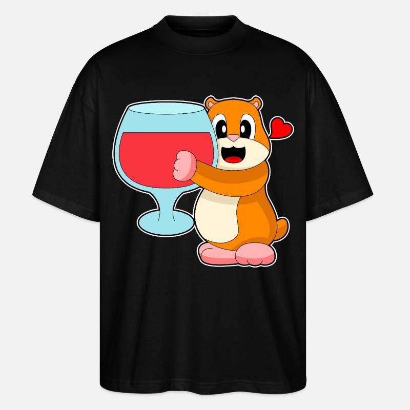 Vin rouge hamster - T-shirt bio Blaster 2.0 coupe oversize Stanley/Stella Unisexe - noir