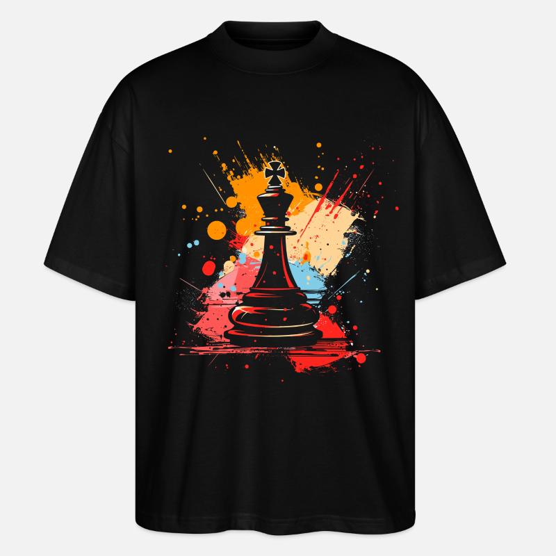 Schachfiguren Graffiti - Stanley/Stella Oversized Unisex Bio T-Shirt Blaster 2.0 - Schwarz