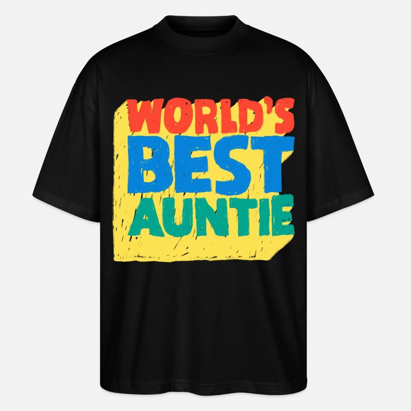 World's Best Auntie Pop-Design - Stanley/Stella Oversized Unisex Bio T-Shirt Blaster 2.0 - Schwarz