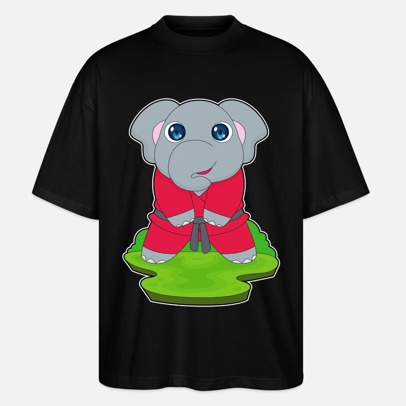 Elefant Kampfkunst Karate - Stanley/Stella Oversized Unisex Bio T-Shirt Blaster 2.0 - Schwarz