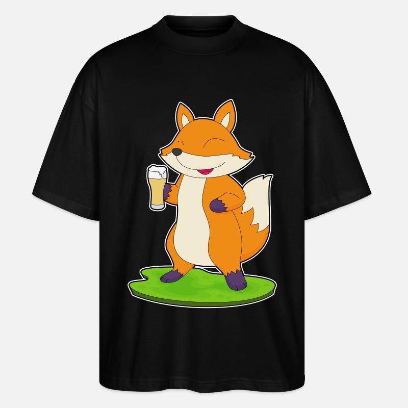 Fuchs Bier - Stanley/Stella Oversized Unisex Bio T-Shirt Blaster 2.0 - Schwarz
