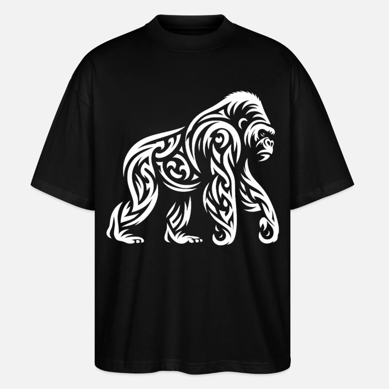 Gorille tribal - T-shirt bio Blaster 2.0 coupe oversize Stanley/Stella Unisexe - noir