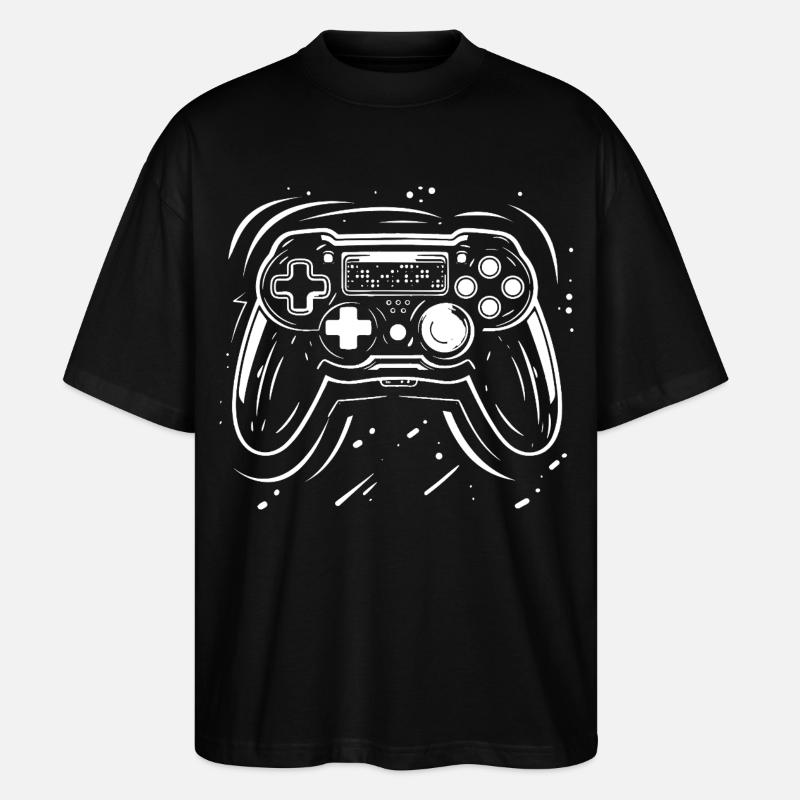 Gaming Controller Zeichnung - Stanley/Stella Oversized Unisex Bio T-Shirt Blaster 2.0 - Schwarz