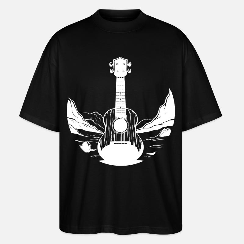 Ukulele Grafik - Stanley/Stella Oversized Unisex Bio T-Shirt Blaster 2.0 - Schwarz