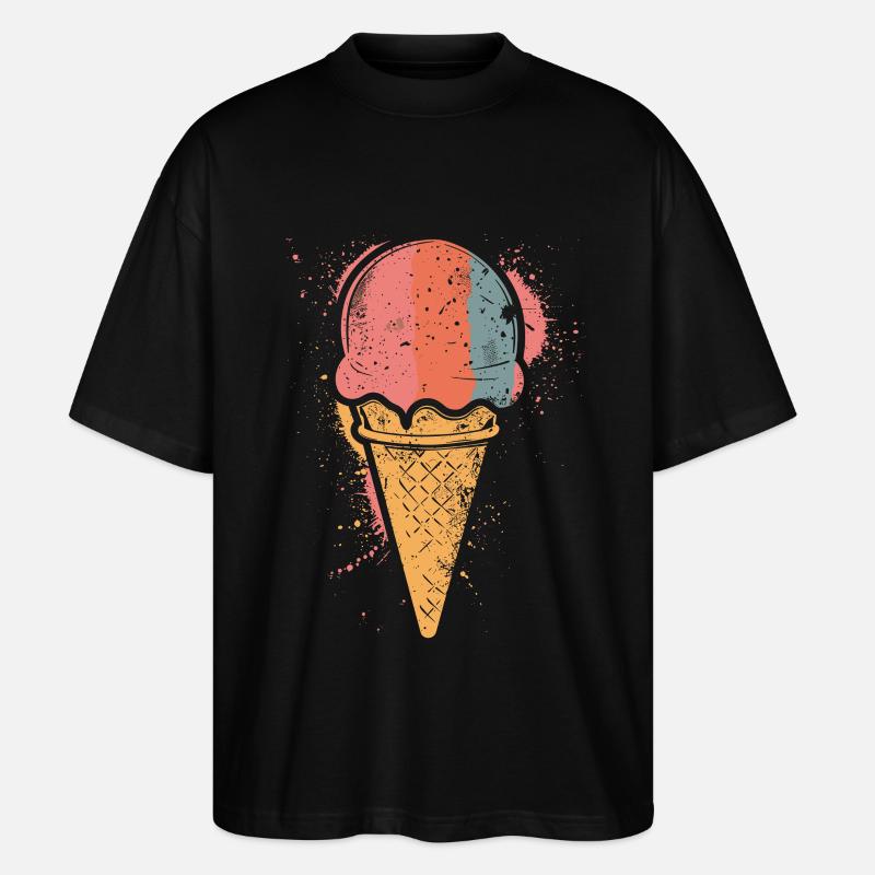 Retro Eiscreme - Stanley/Stella Oversized Unisex Bio T-Shirt Blaster 2.0 - Schwarz