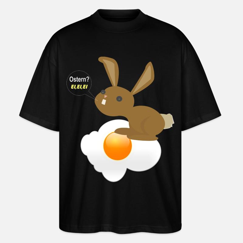 Bunny Easter Egg Egg Egg - Stanley/Stella Oversized Unisex Organic T-shirt Blaster 2.0 - black