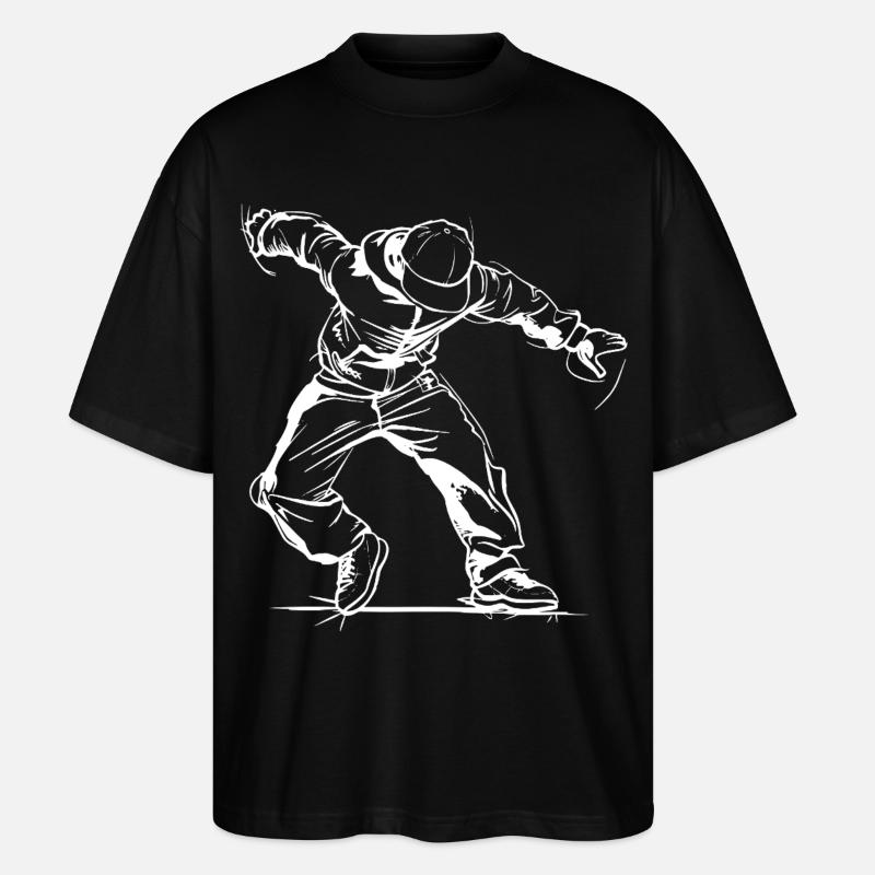 Breakdancer Skizze - Stanley/Stella Oversized Unisex Bio T-Shirt Blaster 2.0 - Schwarz