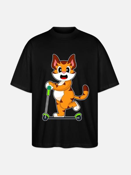 Tiger Scooter - Stanley/Stella Oversized Unisex Organic T-shirt Blaster 2.0 - black
