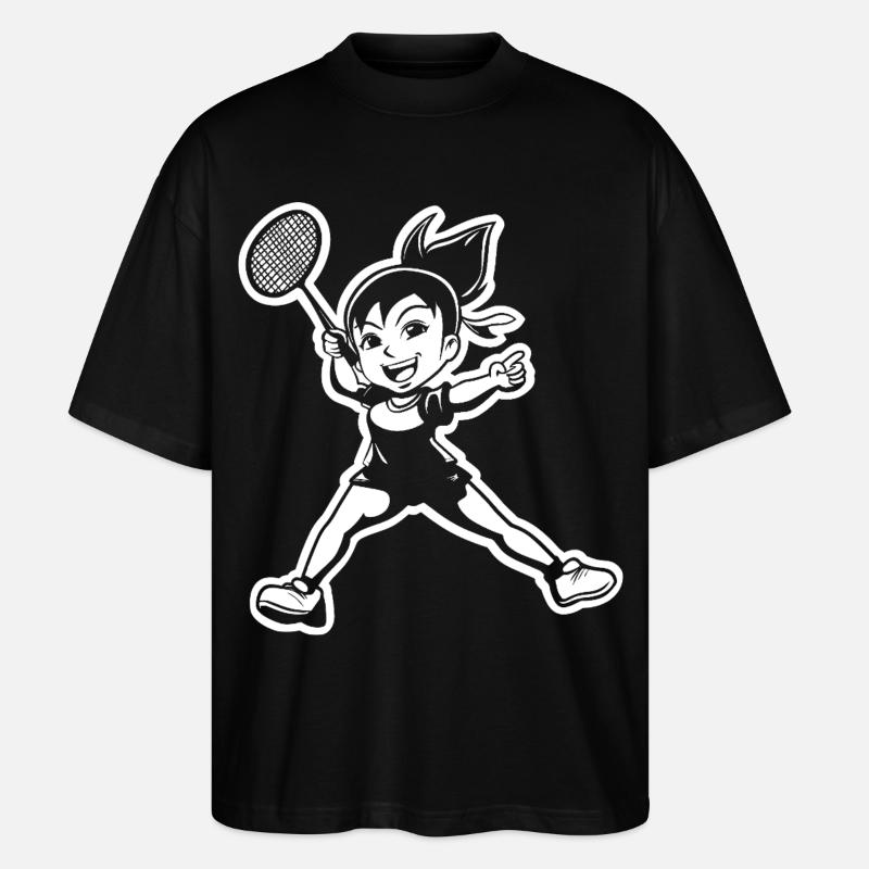 Badmintonspielerin - Stanley/Stella Oversized Unisex Bio T-Shirt Blaster 2.0 - Schwarz