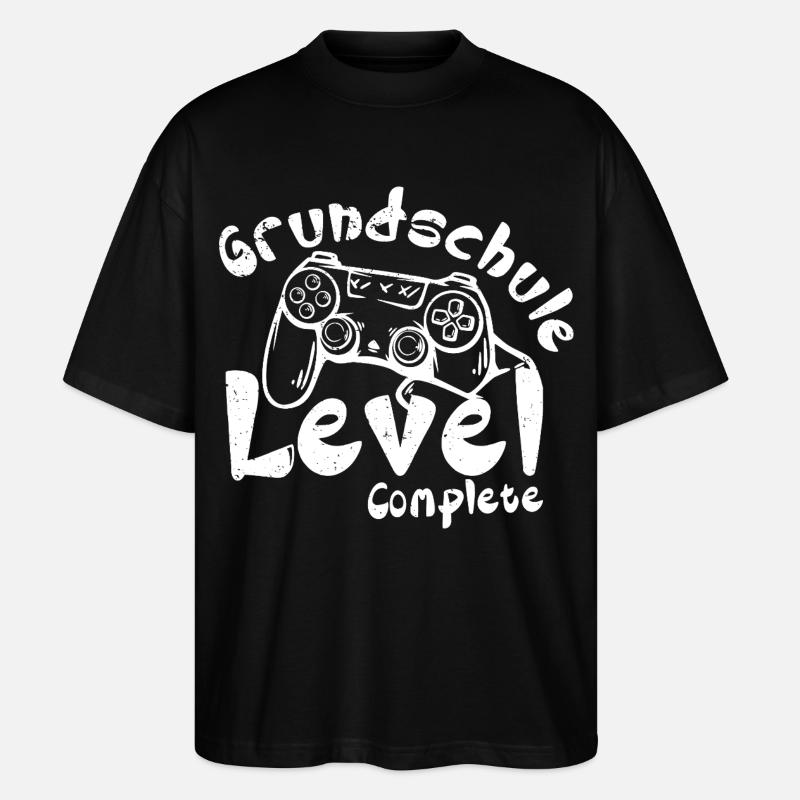 Grundschule Level Complete - Stanley/Stella Oversized Unisex Bio T-Shirt Blaster 2.0 - Schwarz